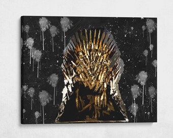 13th Brand Art | The Iron Throne Artwork, 1.5 Inch Thick Gallery Canvas Print, Wall Decor, Decoration Living Room Office