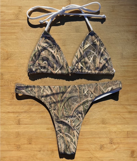 Swimwear Bikini 2 Piece Set | Shadow Grass Blades Camouflage