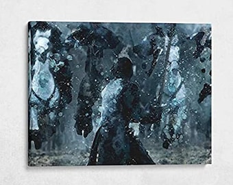 13th Brand Art | Jon Snow Battle of The Bastards Oil Style, 1.5 Inch Thick Gallery Canvas Print, Wall Decor, Decoration Living Room Office