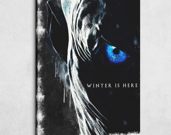 13th Brand Art | The Night King Blue Eye, 1.5 Inch Thick Gallery Canvas Print, Wall Decor, Decoration Living Room Dorm Office Man Cave