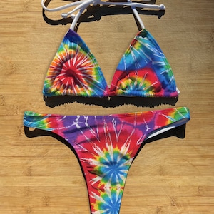 Maillot de bain Bikini 1 ou 2 pieces Jean en denim String Cheeky couvrant Maillot de bain triangle a nouer lumiere bleue delavee levis Etsy Canada