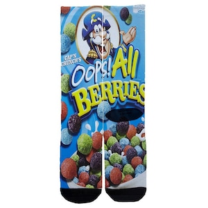 13th Brand | Berries Captain Crunch crew socks | One Size 6-12 Elite fun funny candy favorite snacks
