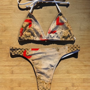 Costumi da bagno Bikini Set 1 o 2 pezzi / Tappi / Perizoma Copertura totale sfacciata / Costume da bagno con lacci a triangolo / Tappo in sughero marrone beige champagne