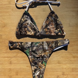 DEADSTOCK VINTAGE Inspired Bikini Thong Style Floral Printed 
