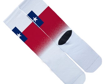 13th Brand | Texas State Flag Splash Crew Socks | One Size 6-12 Elite USA United States Pride Proud City States