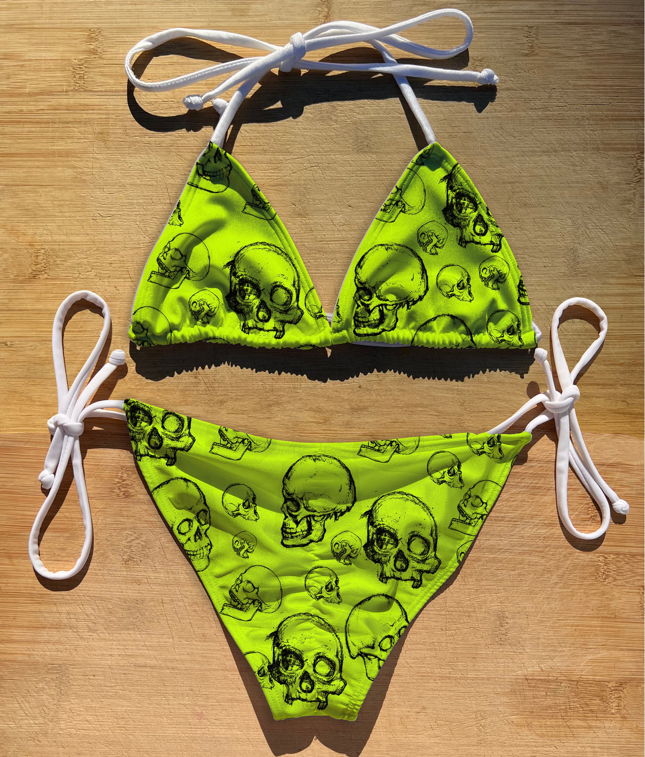 Electric Lemon Lime Itsy Super Cheeky Brazilian Thong Bikini