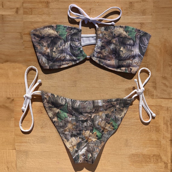 camo bathing suit top