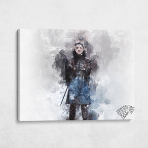 13th Brand Art | Arya Stark Oil Style Pop Art, 1.5 Inch Thick Gallery Canvas Print, Wall Decor, Decoration Living Room Office