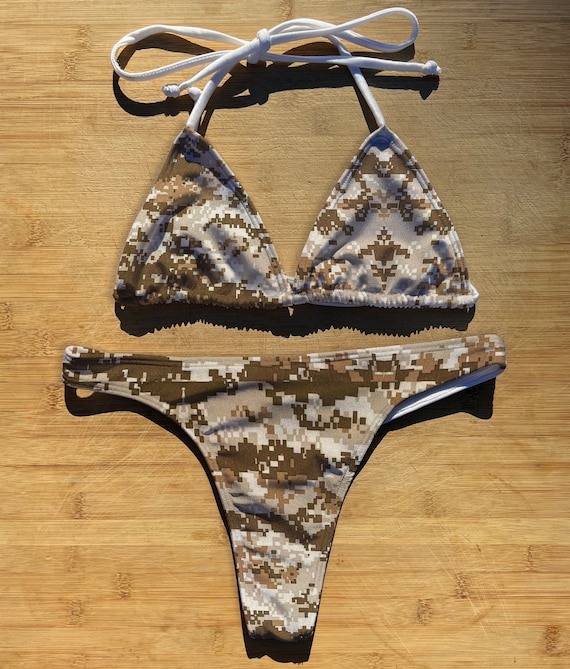 sexy camo bathing suit Women's Blue Camo Bikini Top main image 0