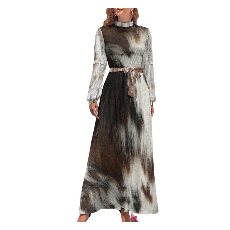 Hailey Cow Print Maxi Dress