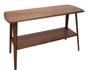 Handcrafted Black Walnut Entryway Table: Mid-Century Modern Console Table