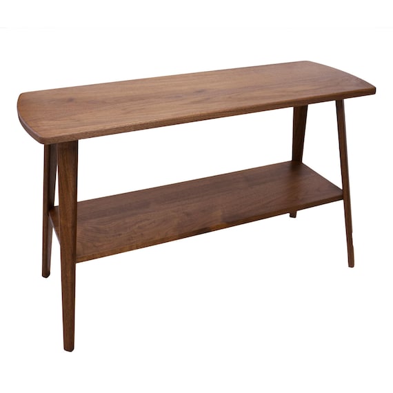 Black Walnut Entryway Table, Mid-Century Modern, Pure North American Walnut with Hardwax Oil Finish, Handcrafted in the USA