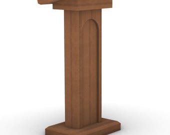 Black Walnut Traditional Arched Pulpit, Handcrafted from Solid Wood