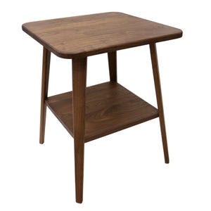 Handcrafted Black Walnut End Table: Mid-Century Modern, Square