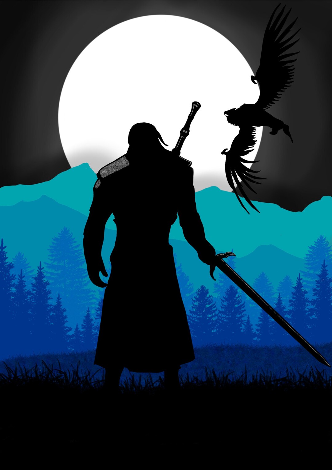 The Witcher Geralt of Rivia Printable Download Poster Art - Etsy