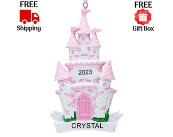 Personalized Princess Castle Christmas Ornament, Princess Palace Ornament 2023, Queen Chateau Ornament, Custom Xmas Tree Gift for Kids Girls