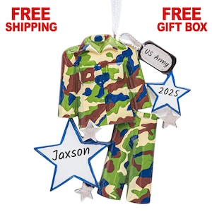 Personalized US Army Soldier Uniform Ornament 2025, United States Military Camouflage - Armed Forces Christmas Ornament, Custom Xmas Gift