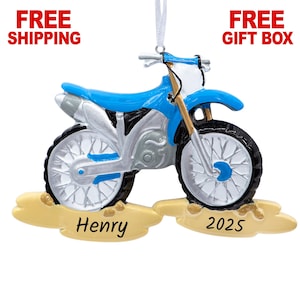Personalized Dirt Bike Ornament 2025, Motocross Christmas Ornament, Biker Ornament, Gift for Son Dad Husband