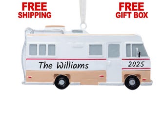 Personalized RV Christmas Ornament, Family Camper Travel Trailer Camping Van Decoration 2025, Custom Motorhome Vacation Keepsake Gift