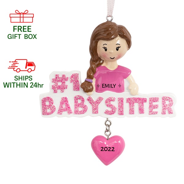 Personalized Babysitter Ornament, Best Babysitter Christmas Ornament 2023, Number 1 Babysitter Custom Xmas Gift