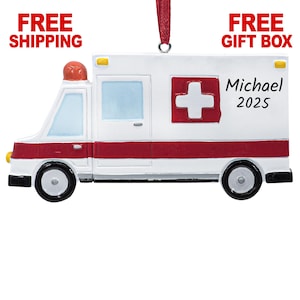 Personalized Ambulance Christmas Ornament 2025, Ambulance Driver First Responder Ornament, Custom Xmas Gift for EMT EMS Paramedic Nurse