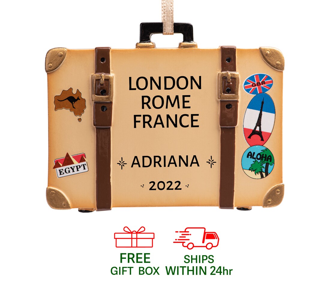 Personalized Travel Christmas Ornament 2022 Custom Traveler Etsy