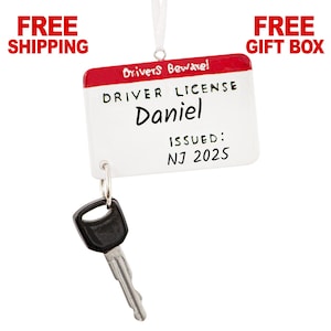 Personalized Driver&#39;s License Ornament, New Driver Christmas Ornament 2025, New Driver Car Keys, Custom Xmas Gift