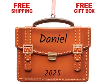 Personalized Briefcase Ornament, Christmas Ornament 2025 , - Banker - Business Owner - Class President - Boss - Lawyer Ornament, Xmas Gift