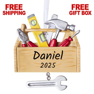 Personalized Tool Box Ornament, Tool Chest Christmas Ornament 2025, Toolbox Tool Set Ornament, Gift for Carpenter Contractor Handyman