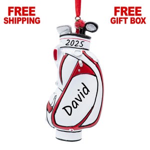 Personalized Golf Bag Christmas Ornament 2025 , Golfer Ornament Xmas Gift For Golf Lovers