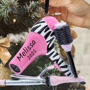 Personalized Hairdresser Ornament 2025, Hairstyling Kit Christmas Ornament, Hair Stylist Ornament, Hair Dresser / Hairstylist Custom Gift image 4