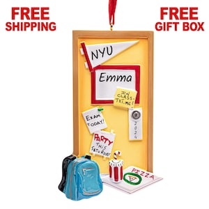 Personalized Dorm Door Ornament 2025, Personalized College Dormitory - Student Room Christmas Ornament, 1st Christmas in College Xmas Gift