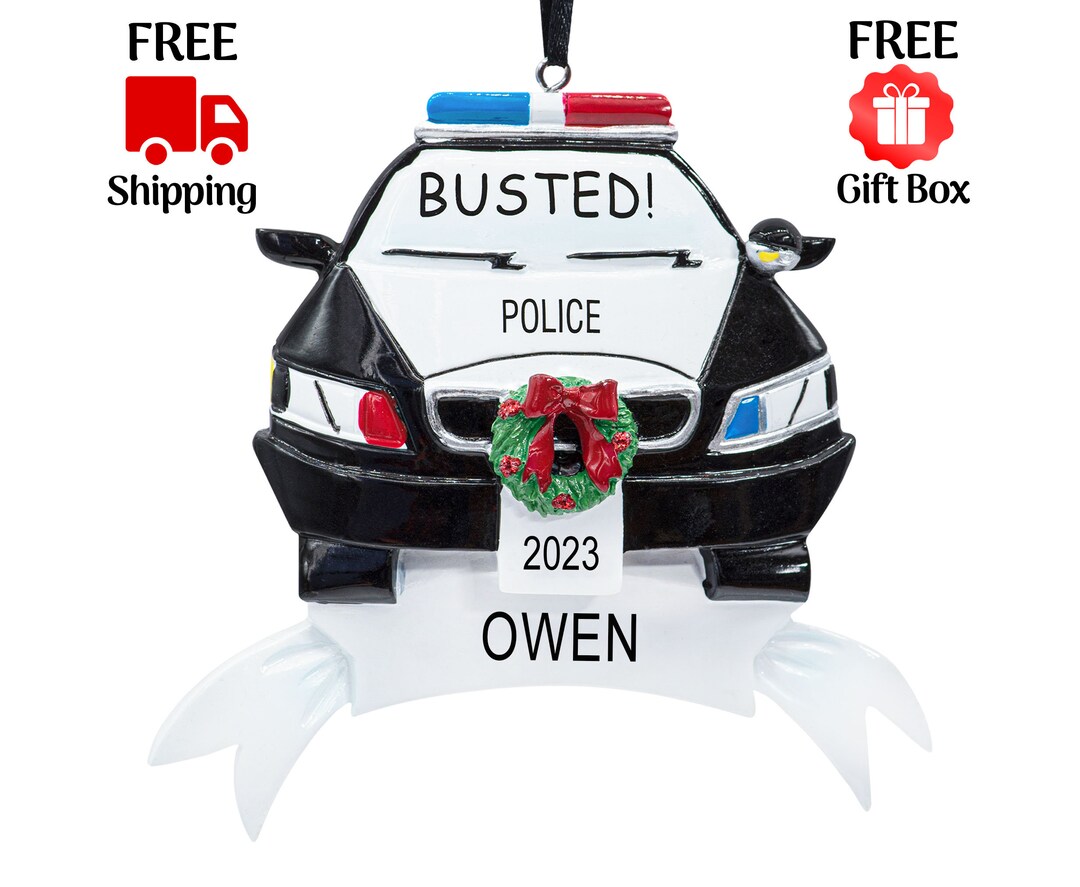 Personalized Police Ornament 2023, Police Car Christmas Ornament, Policeman Ornament, Police