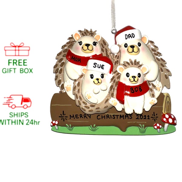 3 Ornament Box Set - Hedgehog with mushroom main image 1