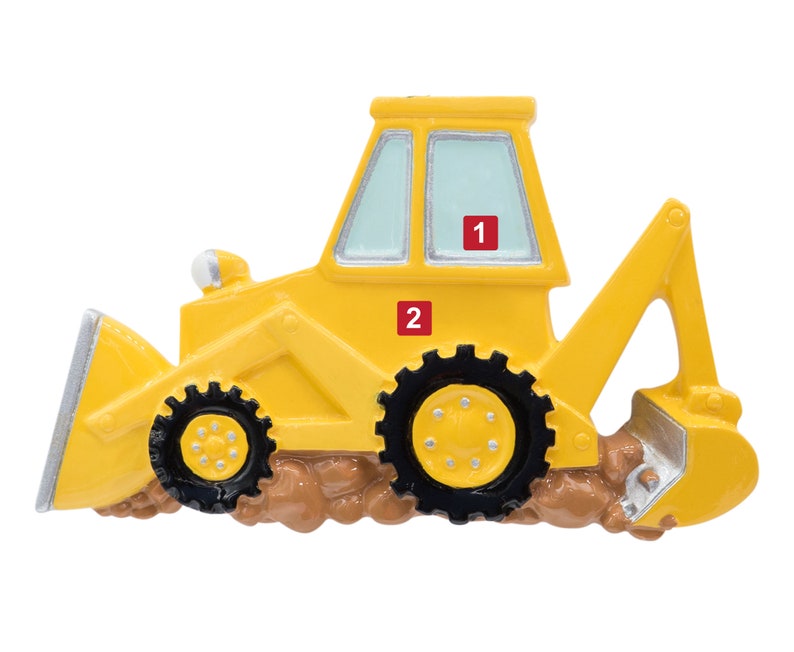 Excavator Ornament 2023, Personalized Backhoe Christmas Ornament, Bulldozer Construction Digger Vehicle Decoration, Xmas Gifts for Kids image 2