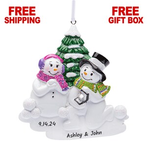 I Want To Grow Old With You, Gift For Couple, Personalized Ceramic Ornament Snowman Couple Ornament Christmas Gift 02htti270723ha