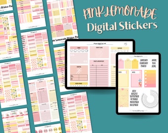 Pink Lemonade Digital sticker set | Digital sticker set | Goodnotes Instant Download