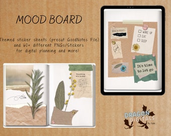 Mood Board Zestaw naklejek cyfrowych | Zestaw naklejek cyfrowych | Goodnotes | Notability | Pobieranie cyfrowe