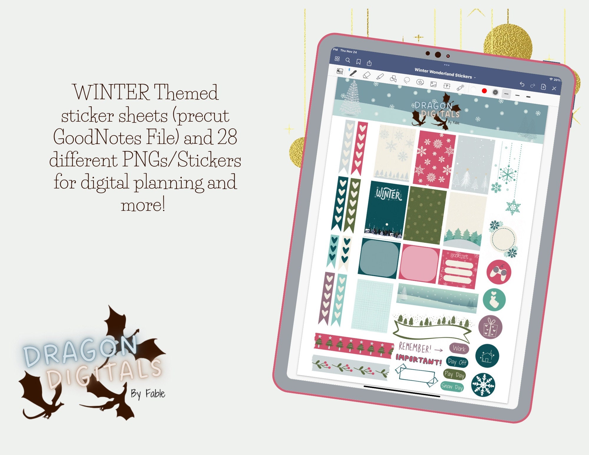Winter Wonderland Digital Sticker Set | Goodnotes | Notability ...