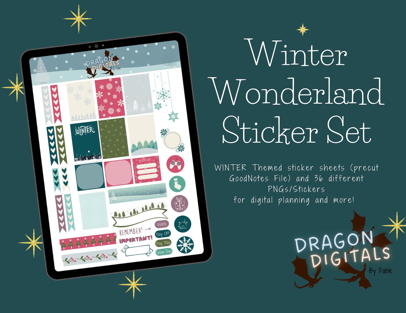 Winter Wonderland Digital Sticker Set | Goodnotes | Notability ...