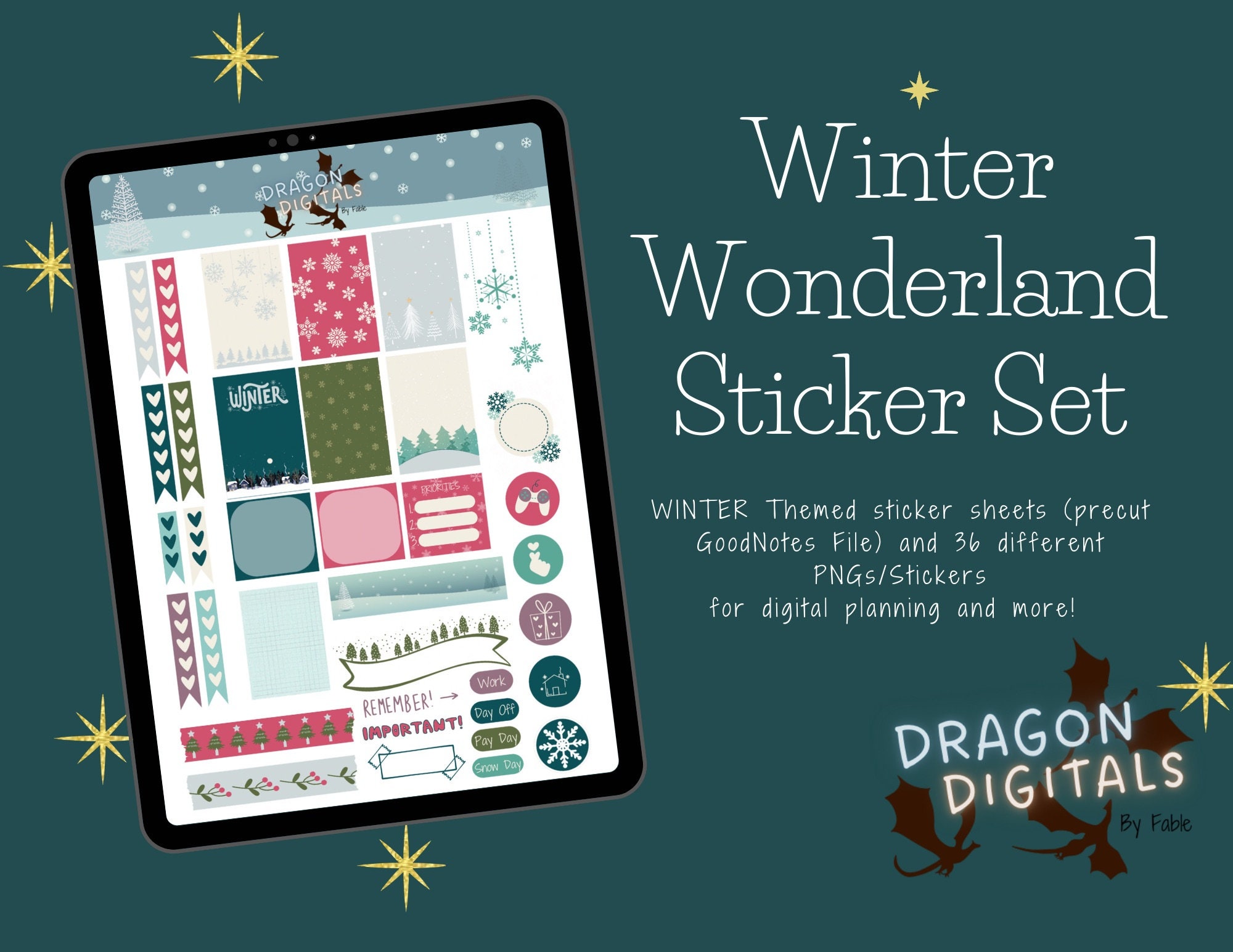 Winter Wonderland Digital Sticker Set | Goodnotes | Notability ...