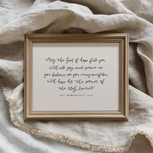 Romans 15 Bible Verse Print Printable Christian Scripture Wall Art Romans 15:13 Living Room Art Christian Wall Art