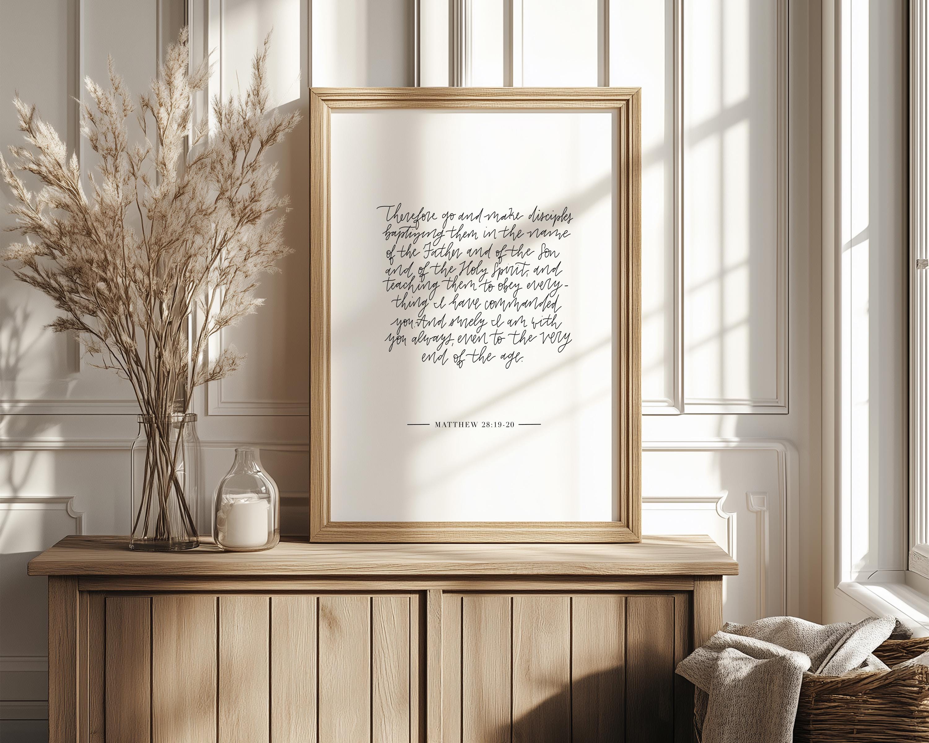 Allez faire des disciples, impression de versets bibliques, commandez votre commande Art pour salon, art mural chrétien