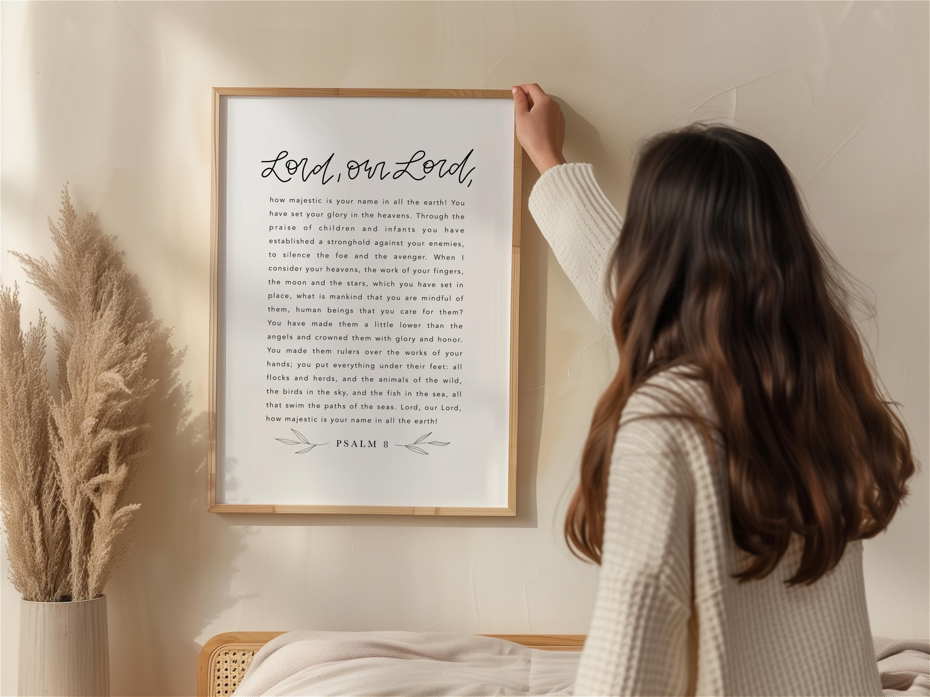Psalm chapter 8 bible verse text print how majestic is your name
