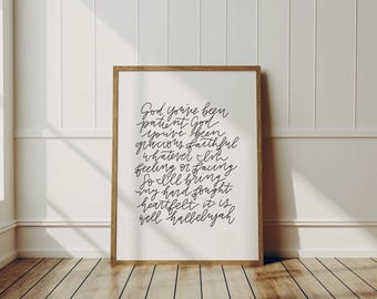 Hard Fought Hallelujah Song Lyrics Print Brandon Lake Jelly Roll Christian Wall Art Christian Poster Living Room Art