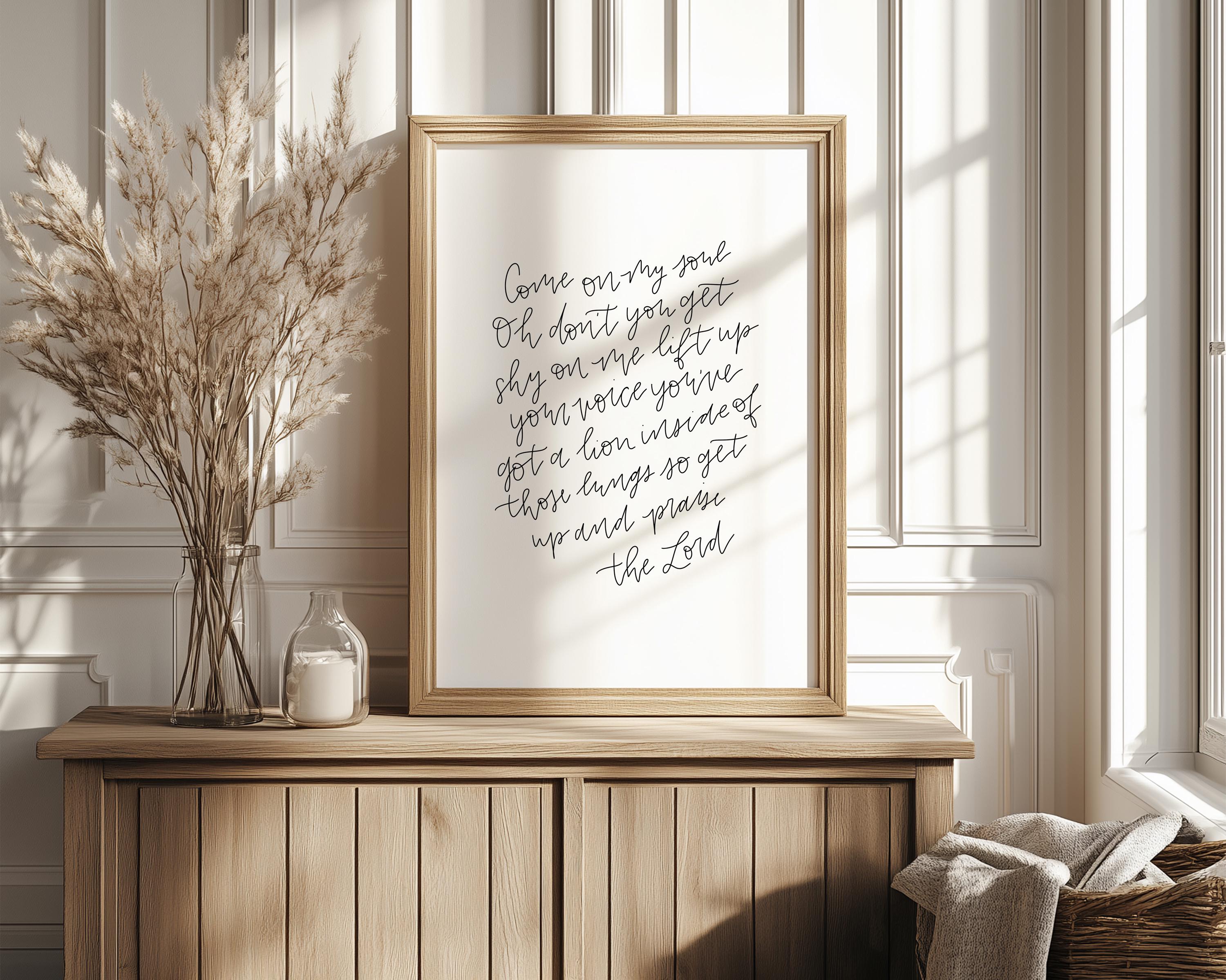 Gratitude Song Lyrics Print Brandon Lake Modern Wall Art Christian Home Decor Living Room Art