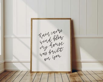 Firm Foundation (He Won&#39;t) Cody Carnes Worship Lyrics Print Printable Christian Wall Art Living Room Art