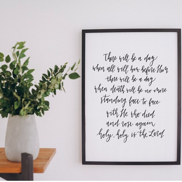 Hymn of Heaven Lyrics Phil Wickham Modern Christian Song Wall Art Print | There Will Be A Day | Digital Download | 5 JPEG Size Files