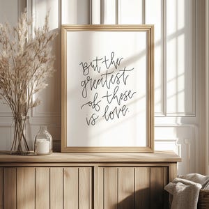 Christian Wedding Printable Sign But The Greatest Of These Is Love Bible Verse Print 1 Corinthians 13:13 Christian Bedroom Wall Art