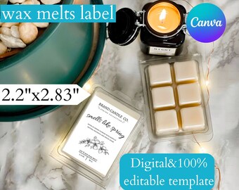 Wax Melt Label | Digital Download | Wax Melt Label Template | Spring Themed | Edit On Canva | 2.2"x2.83" | Simple Template | Editable Label